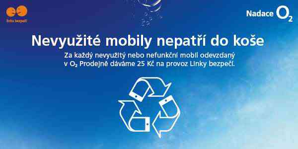 O2 vybízí k recyklaci starých telefonů. Odevzdáním u operátora přispějete na Linku bezpečí